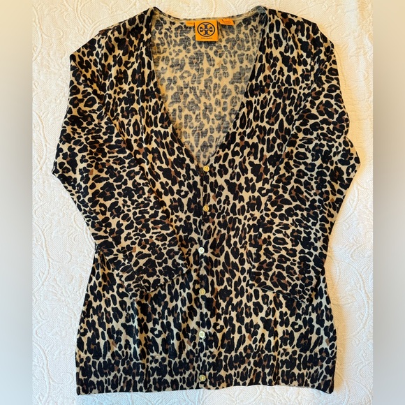 Tory Burch Wool Leopard Print Cardigan (Women’s M) - Picture 2 of 8